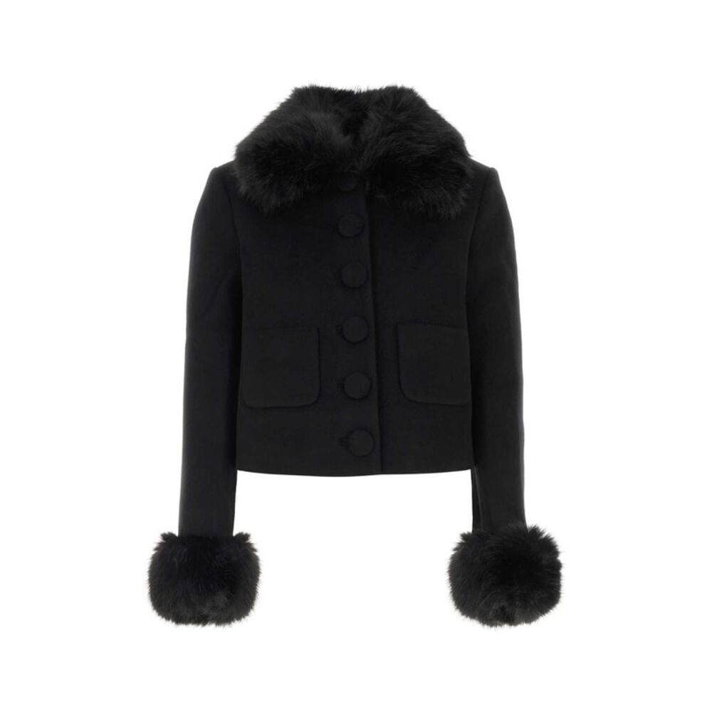 Self Portrait Women Black Wool Blend Jacket